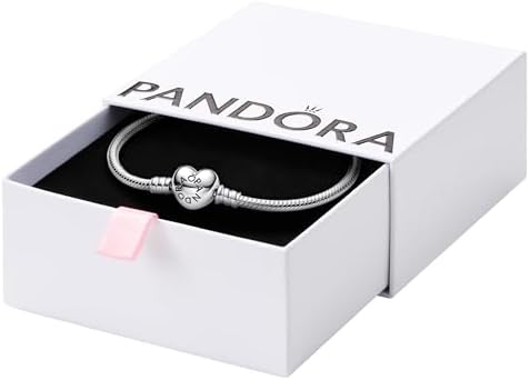 Amazon.com: PANDORA Jewelry Heart Clasp Snake Chain Slider Cubic
